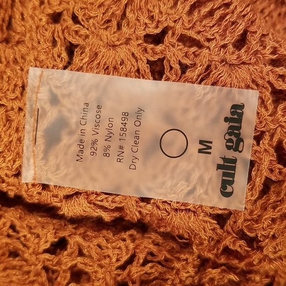 💕CULT GAIA💕 Demi Crochet Dress ~ Halter Swimsuit Coverup Spice Small M NWT - Picture 17 of 17